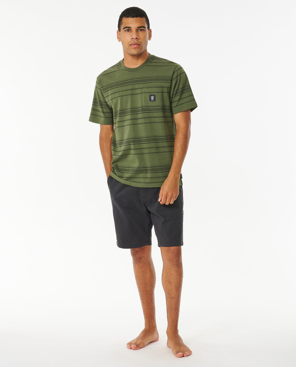 SEARCHERS JACQUARD TEE - dark olive