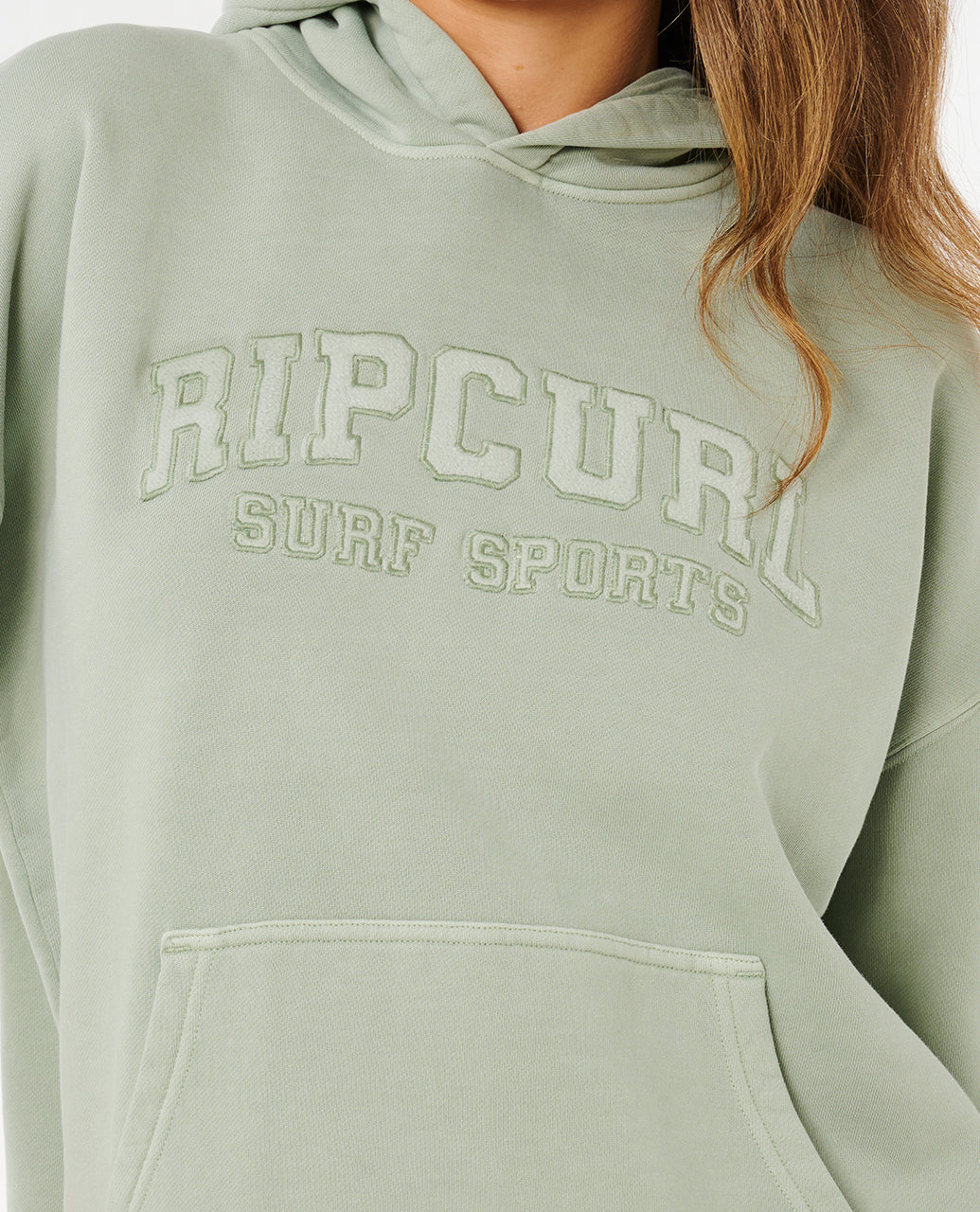 VARSITY SPORTS OVERSIZE HOOD - aqua gray