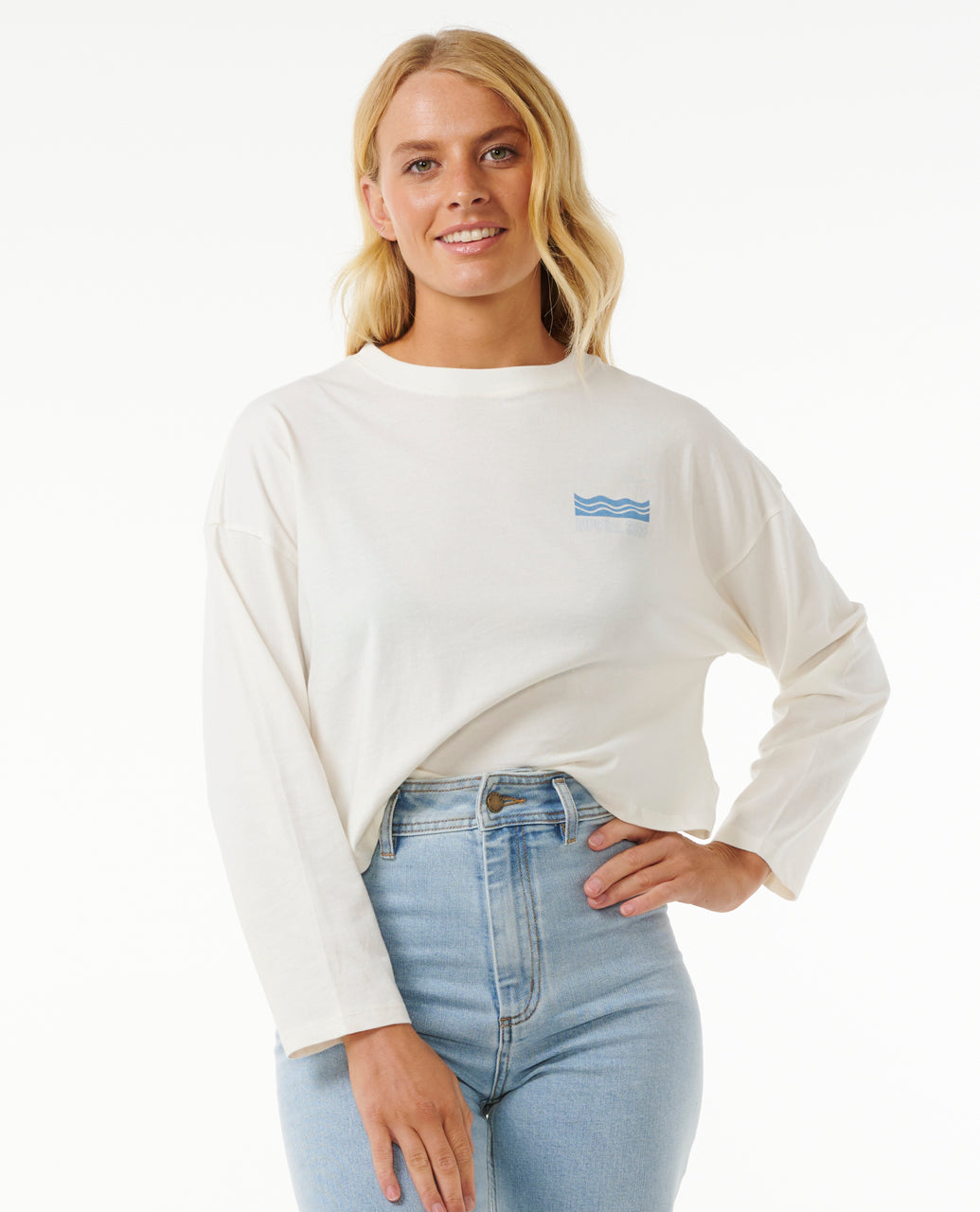 CUT LAPS LONG SLEEVE TEE - bone