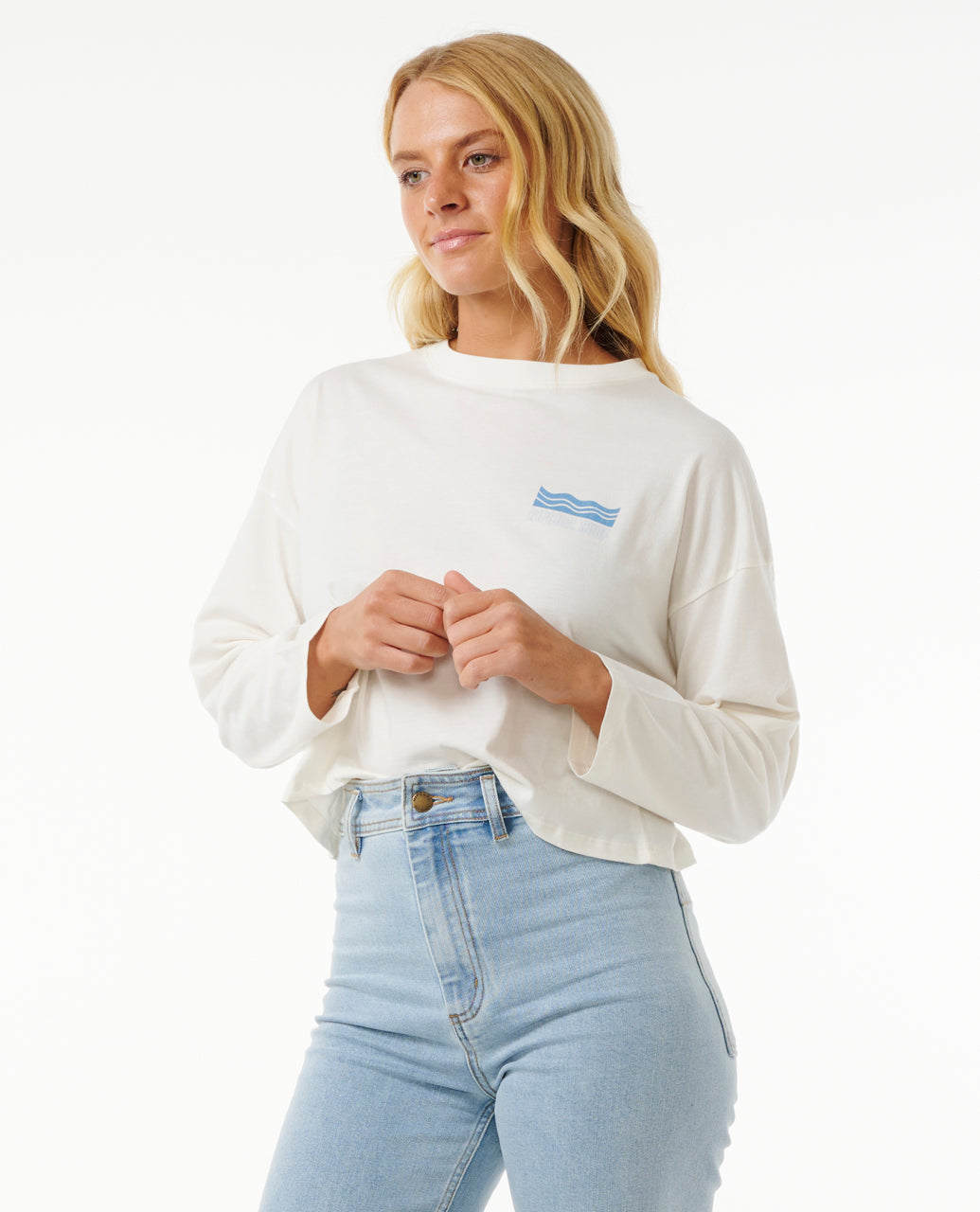 CUT LAPS LONG SLEEVE TEE - bone