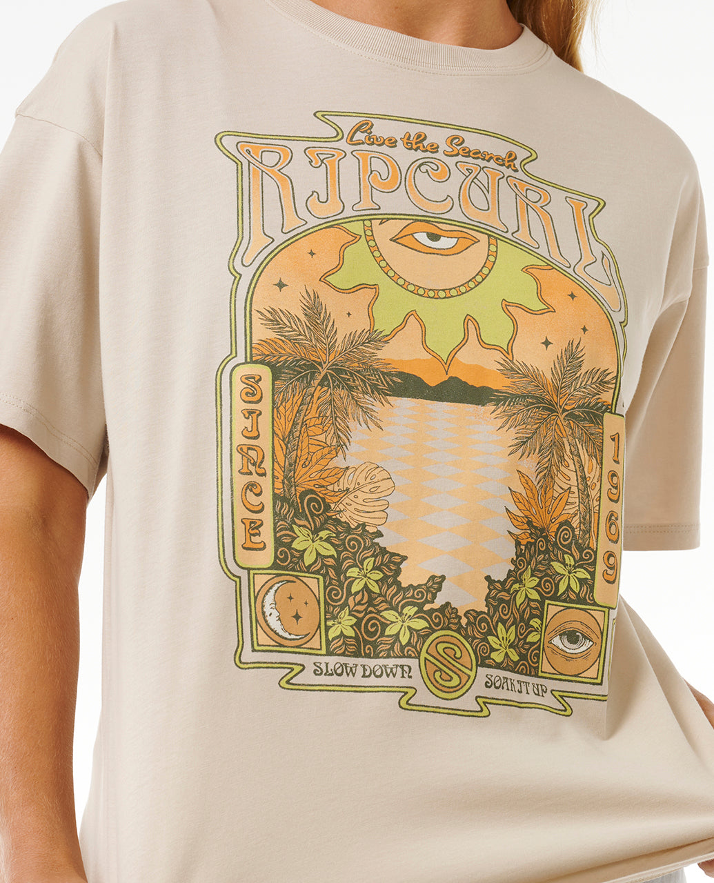 SLOW DOWN HERITAGE TEE - natural