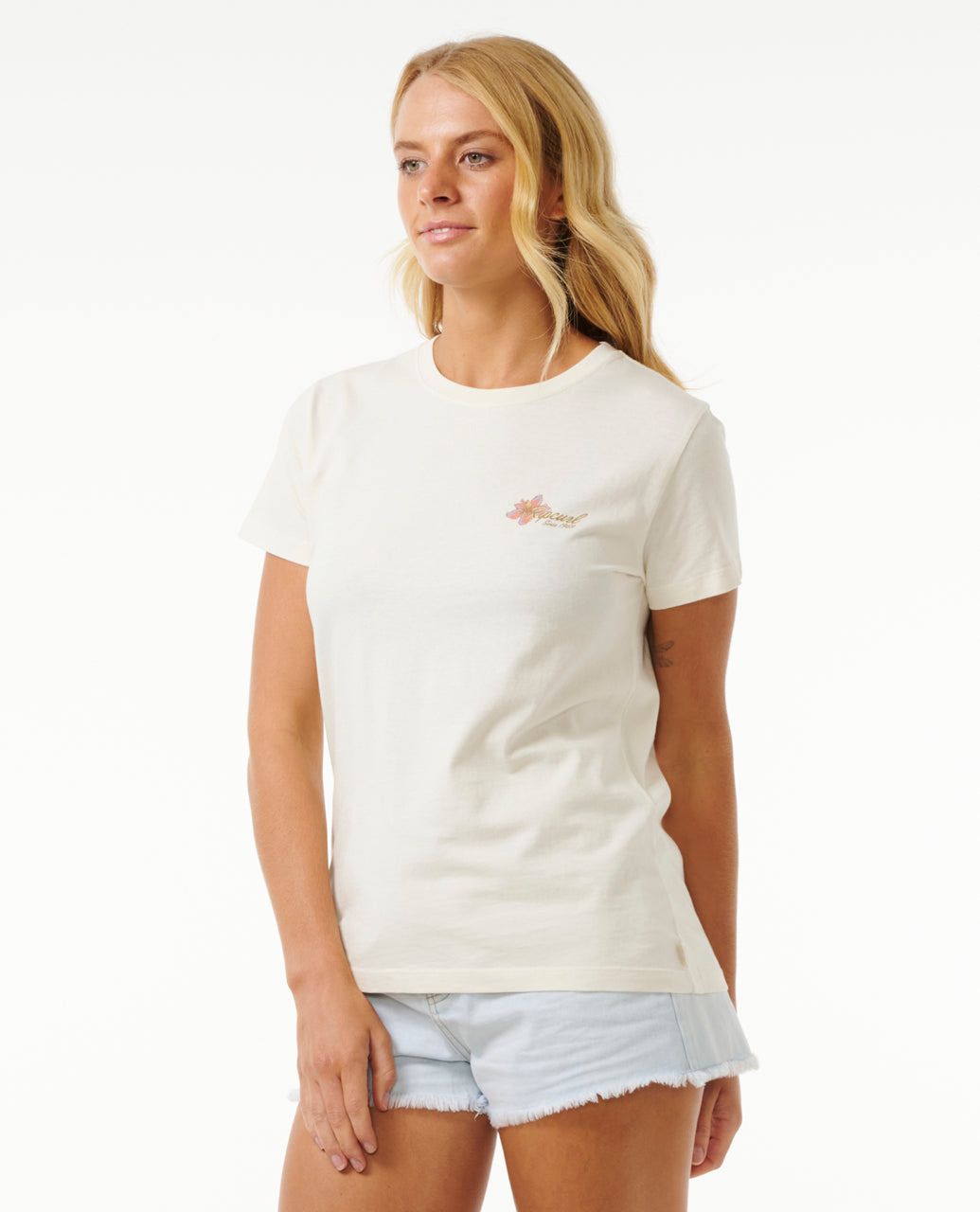 WILD BLOOM STANDARD TEE - bone