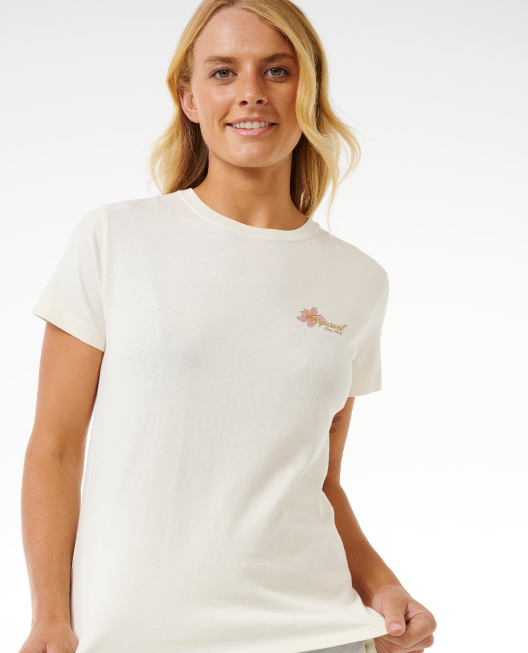 WILD BLOOM STANDARD TEE - bone