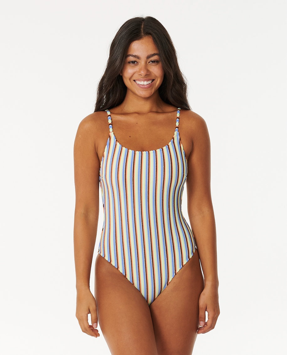 TROPICS STRIPE CHEEKY ONEPIECE - multico