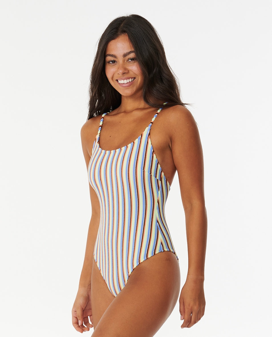 TROPICS STRIPE CHEEKY ONEPIECE - multico