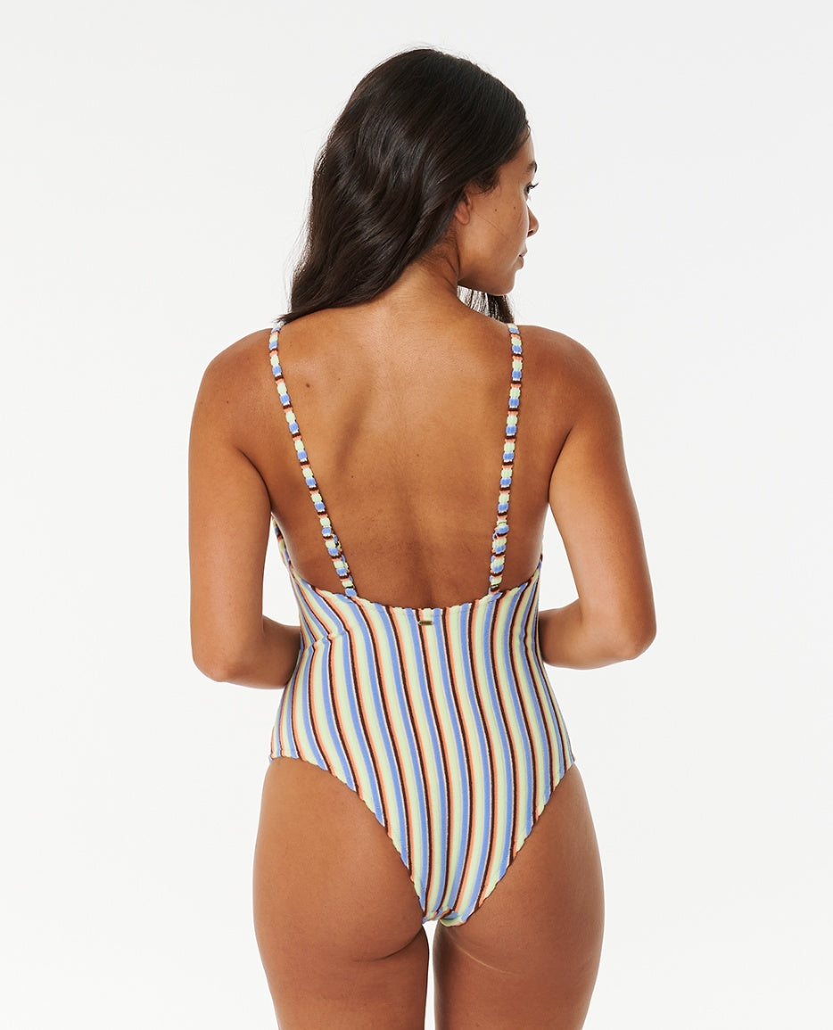 TROPICS STRIPE CHEEKY ONEPIECE - multico