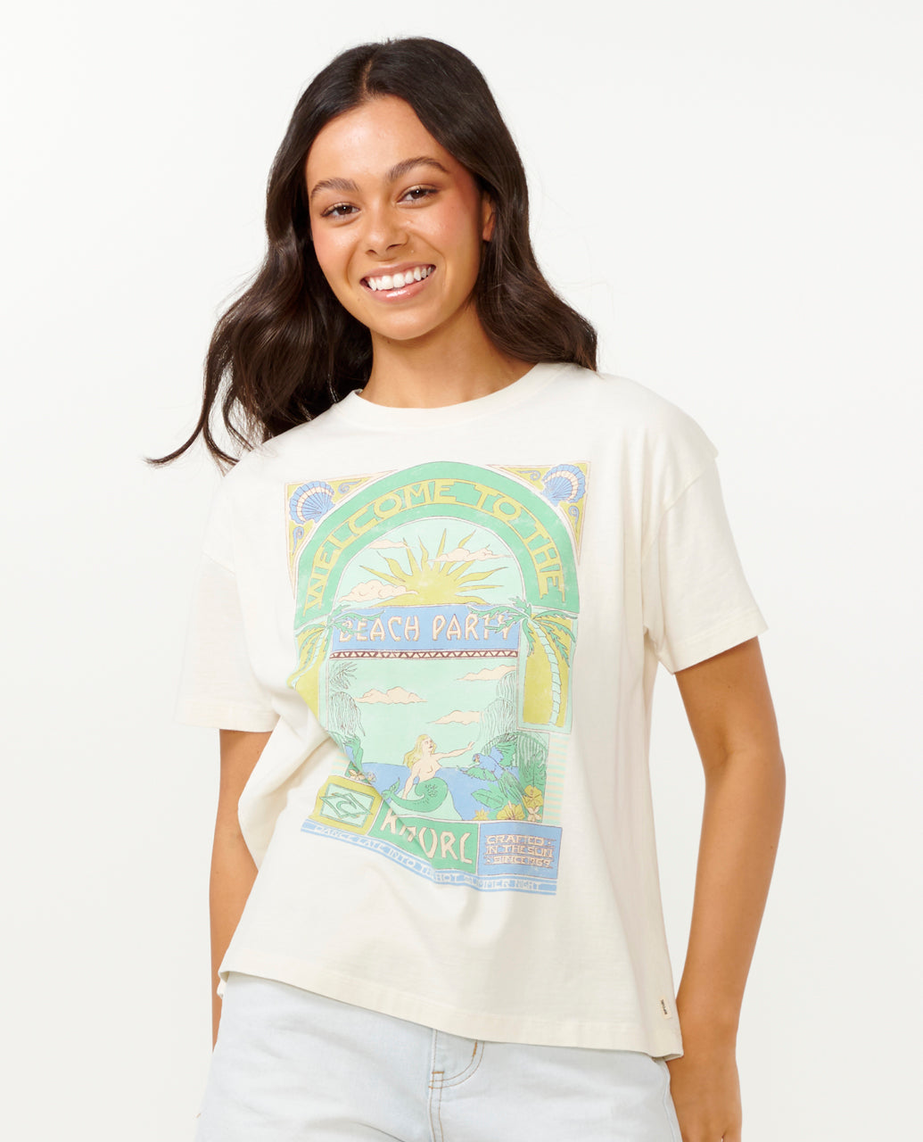 TROPICANA RELAXED TEE - bone