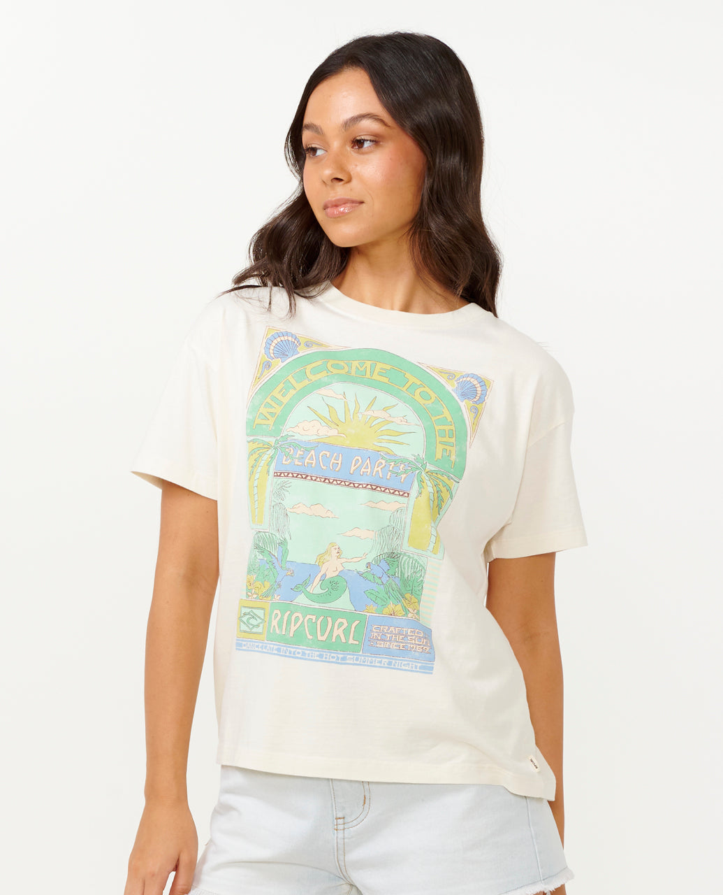 TROPICANA RELAXED TEE - bone