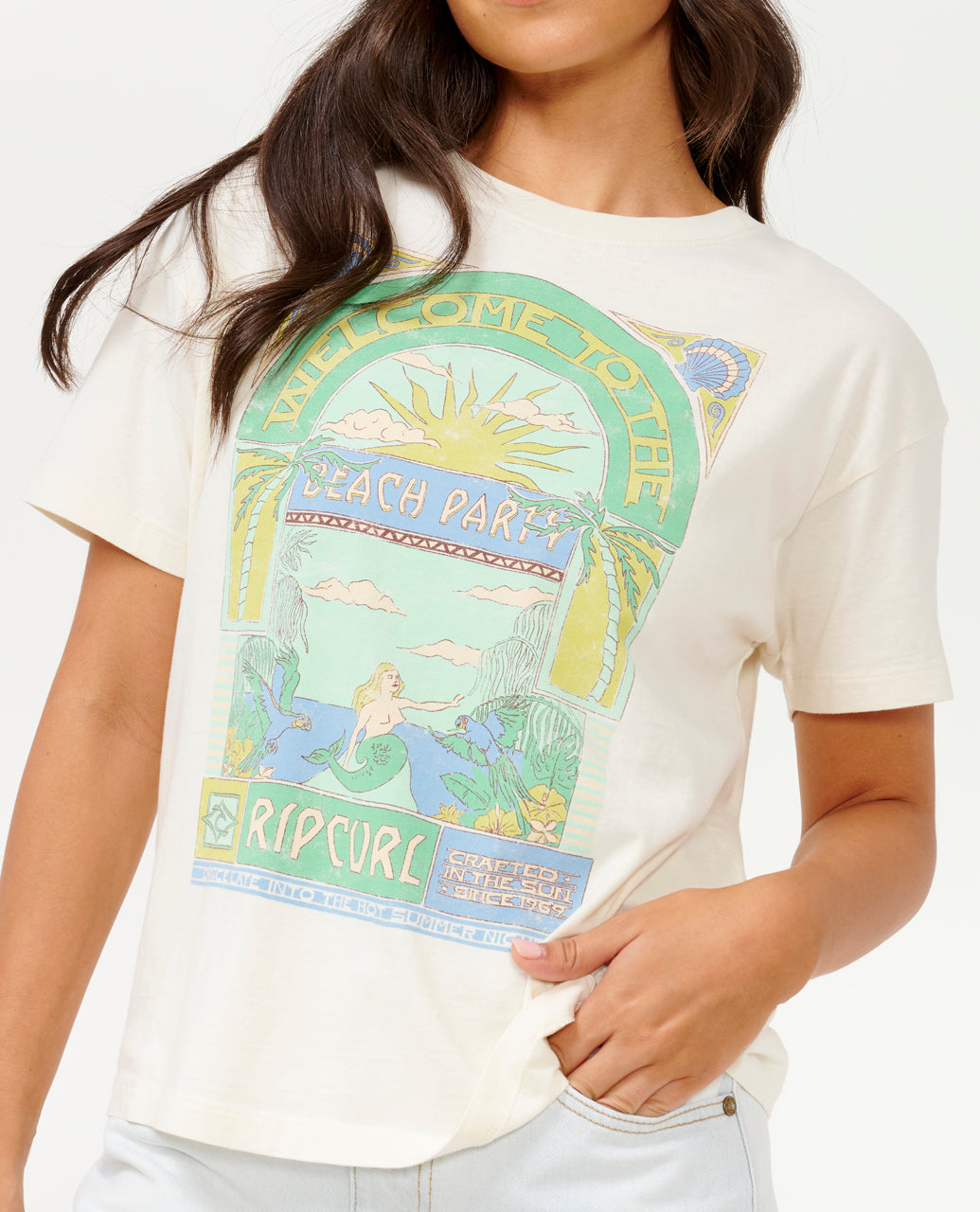 TROPICANA RELAXED TEE - bone