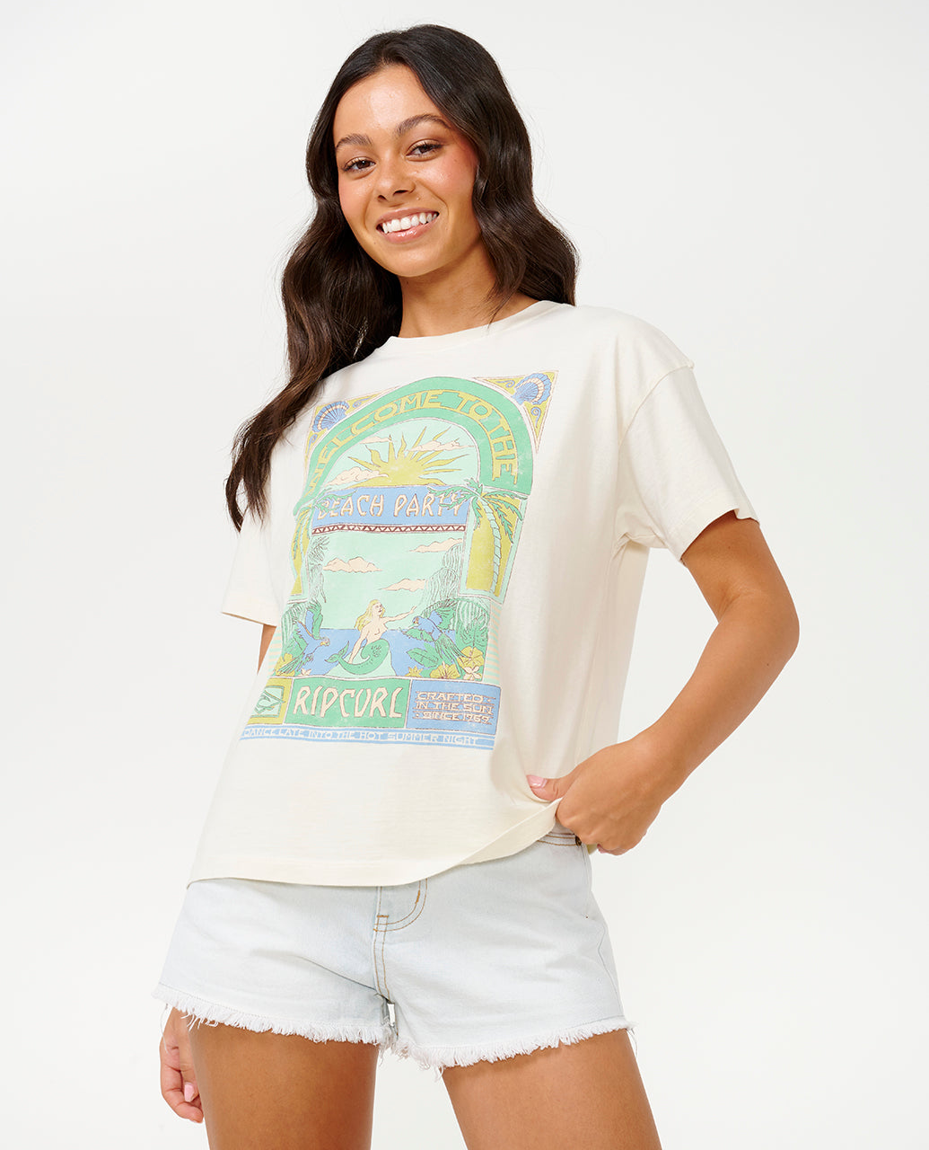 TROPICANA RELAXED TEE - bone