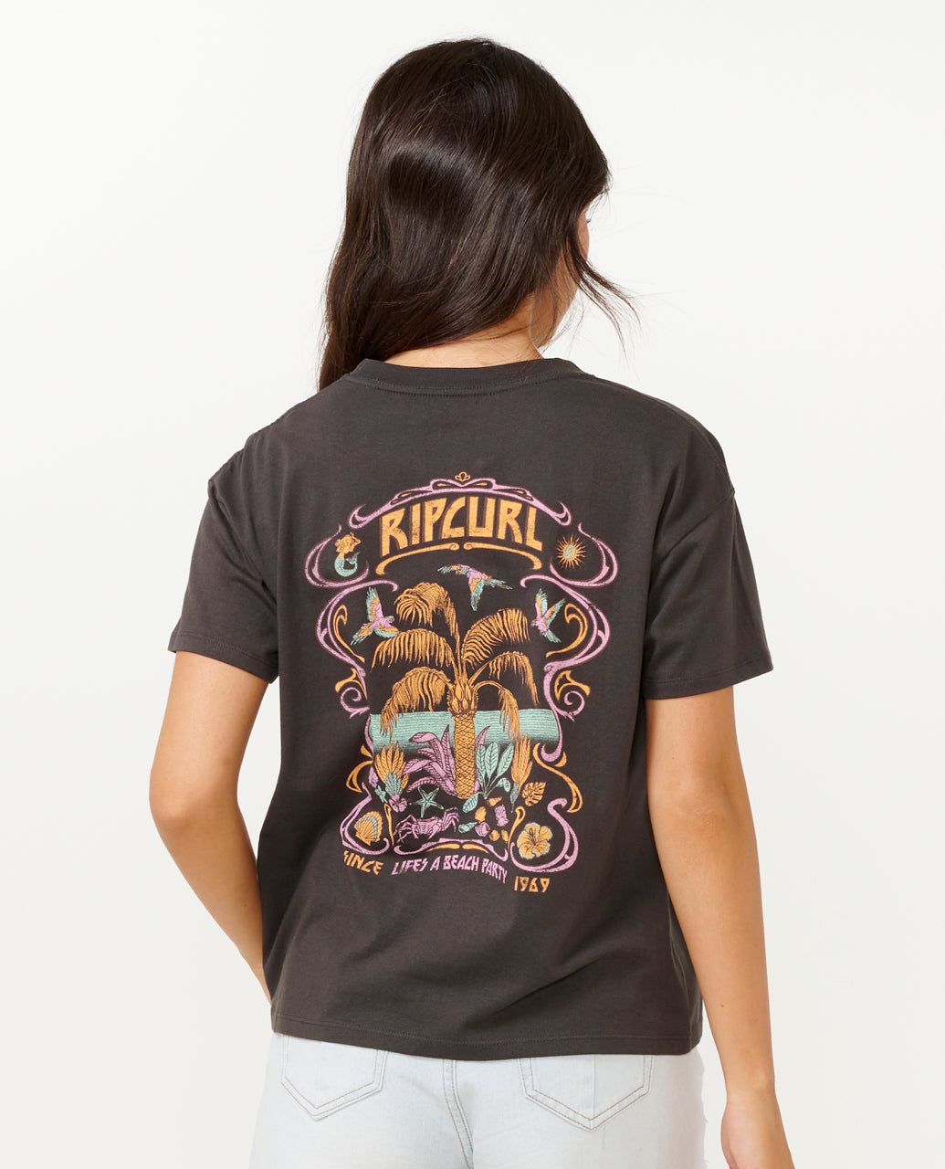 BEACH PARTY RELAXED TEE - washed black