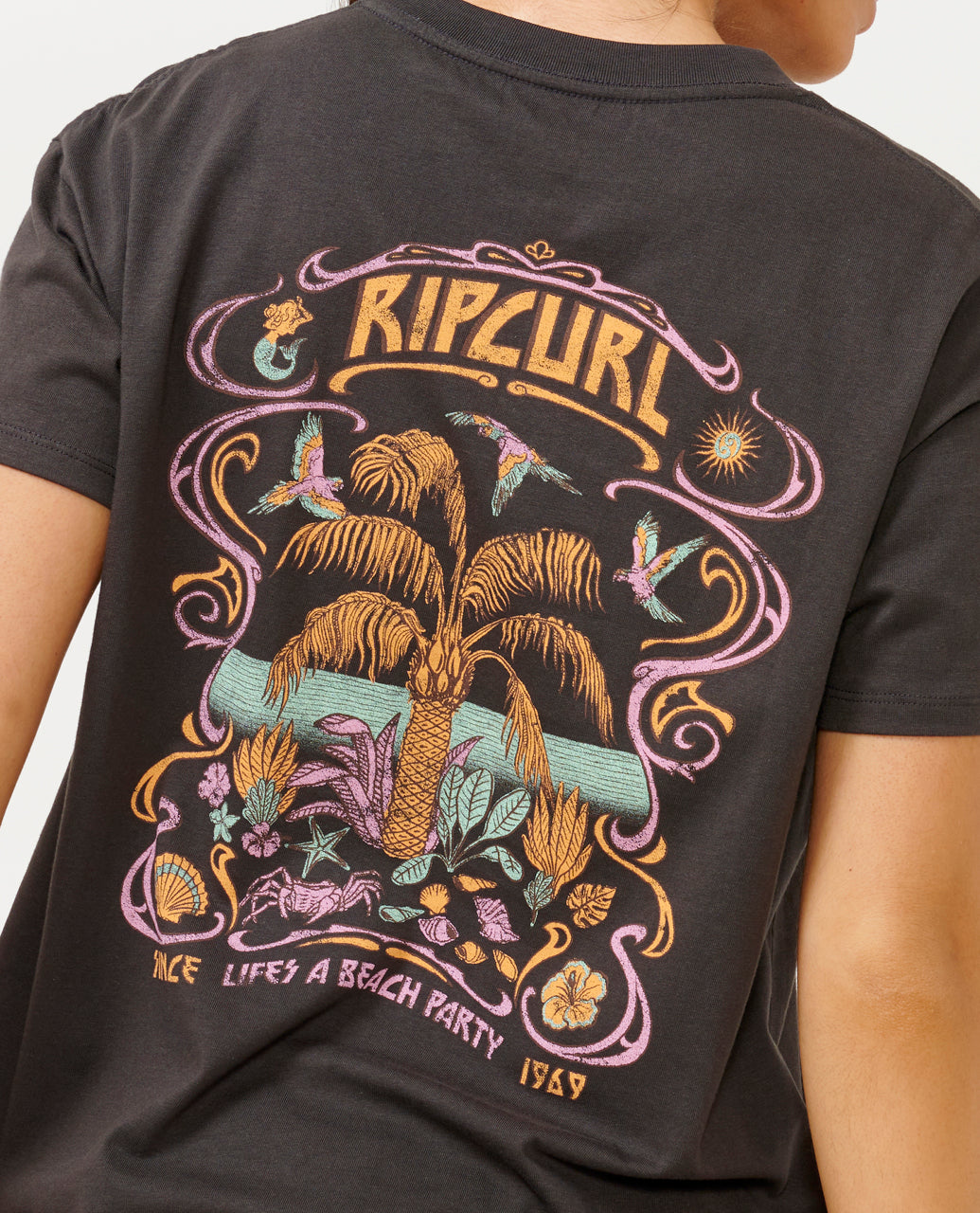BEACH PARTY RELAXED TEE - washed black