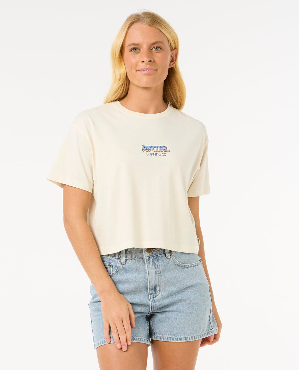 SUN & SEA CROP TEE - bone