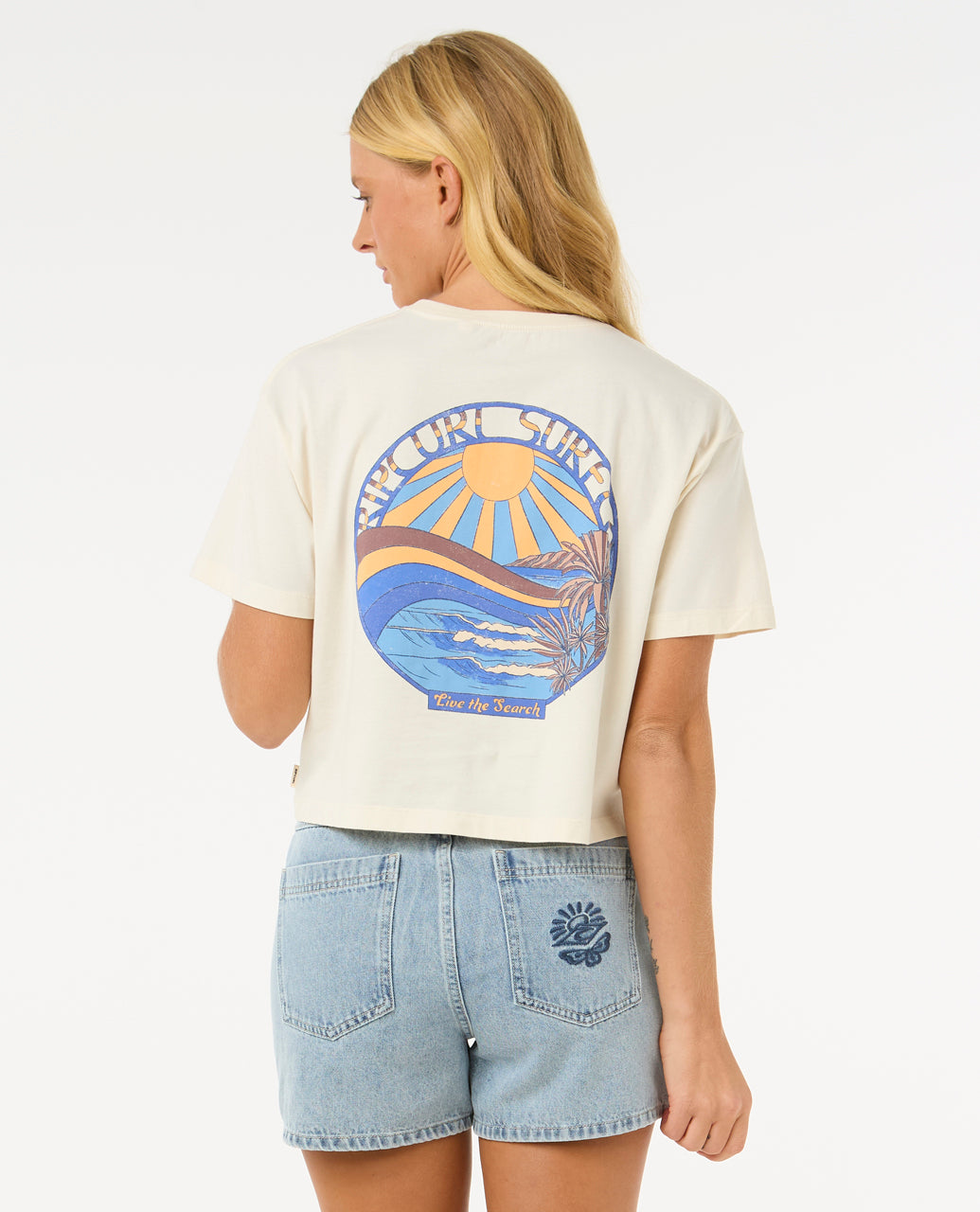 SUN & SEA CROP TEE - bone