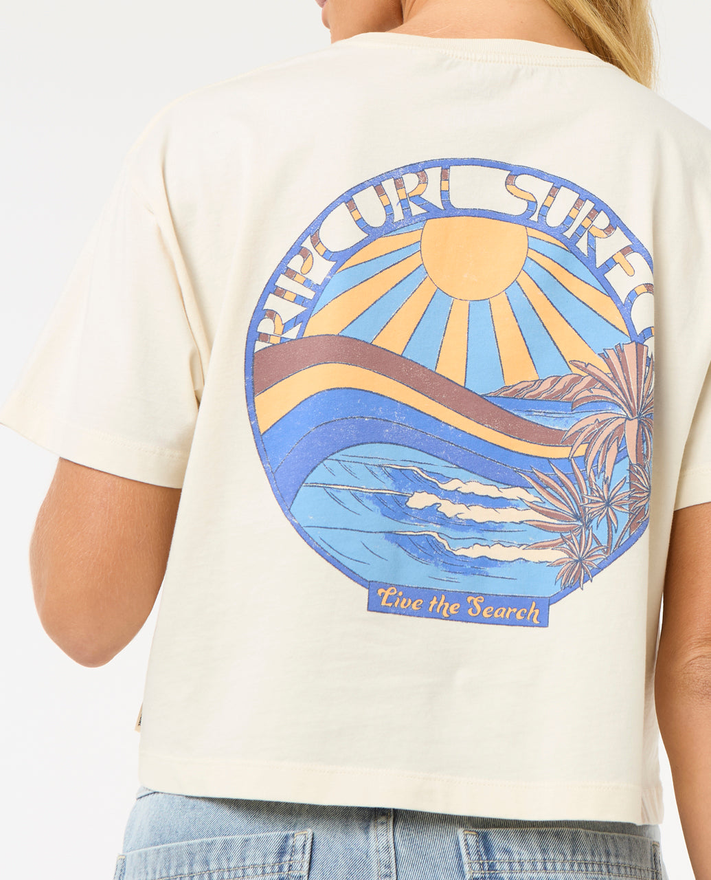 SUN & SEA CROP TEE - bone