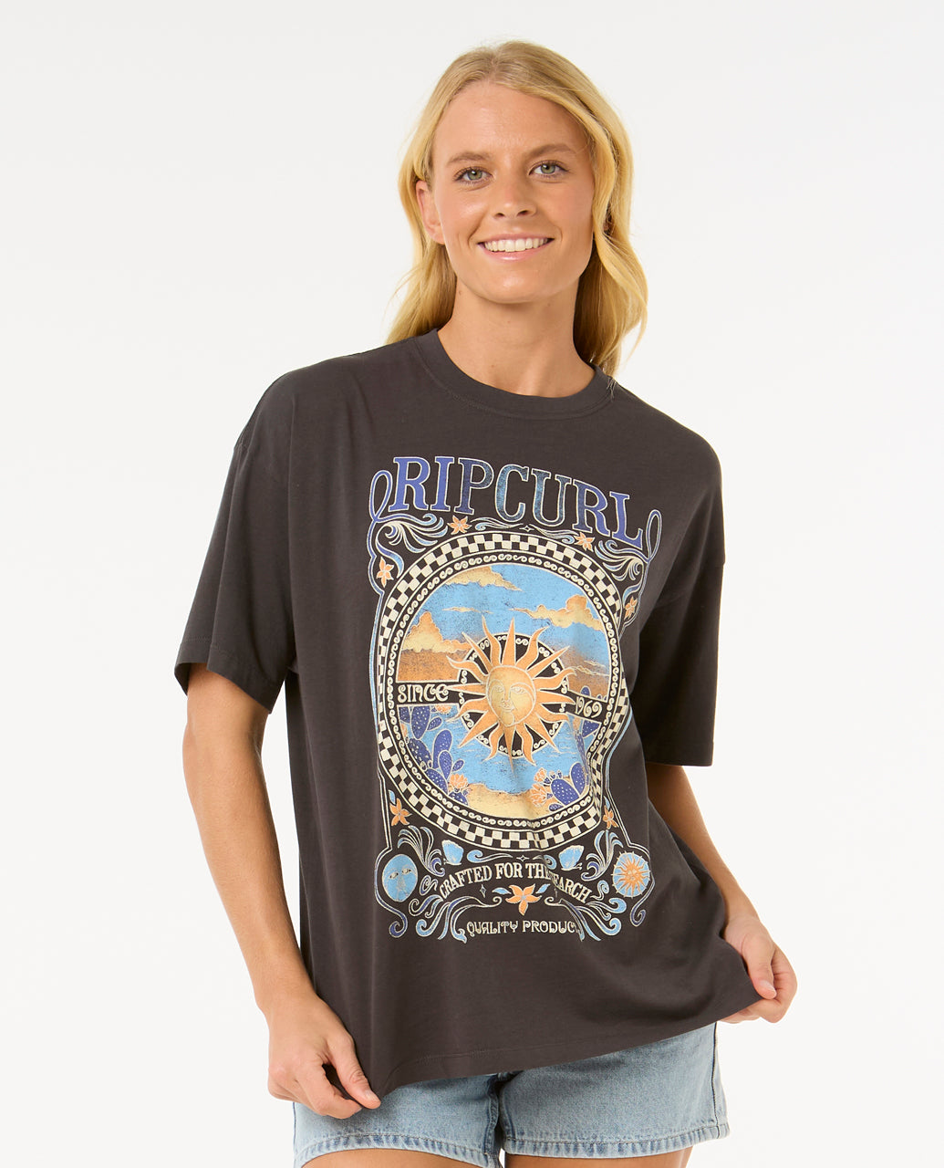 LUNA HERITAGE TEE - washed black