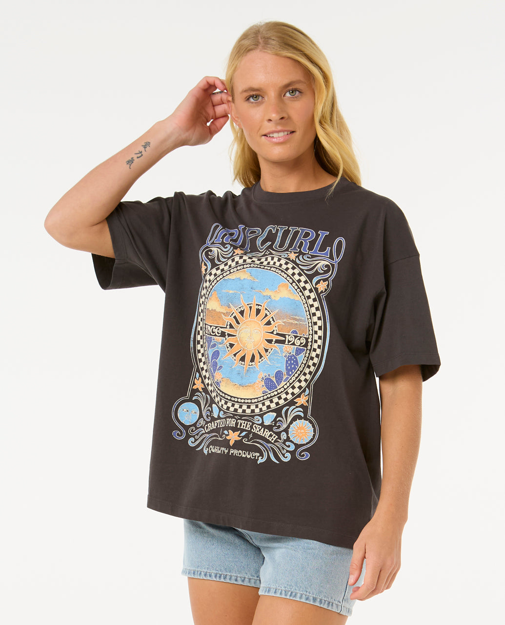 LUNA HERITAGE TEE - washed black