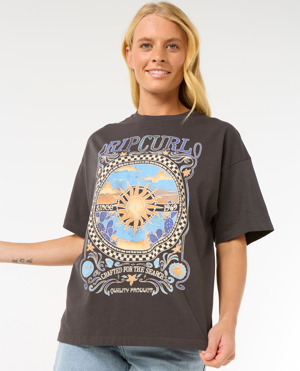 LUNA HERITAGE TEE - washed black