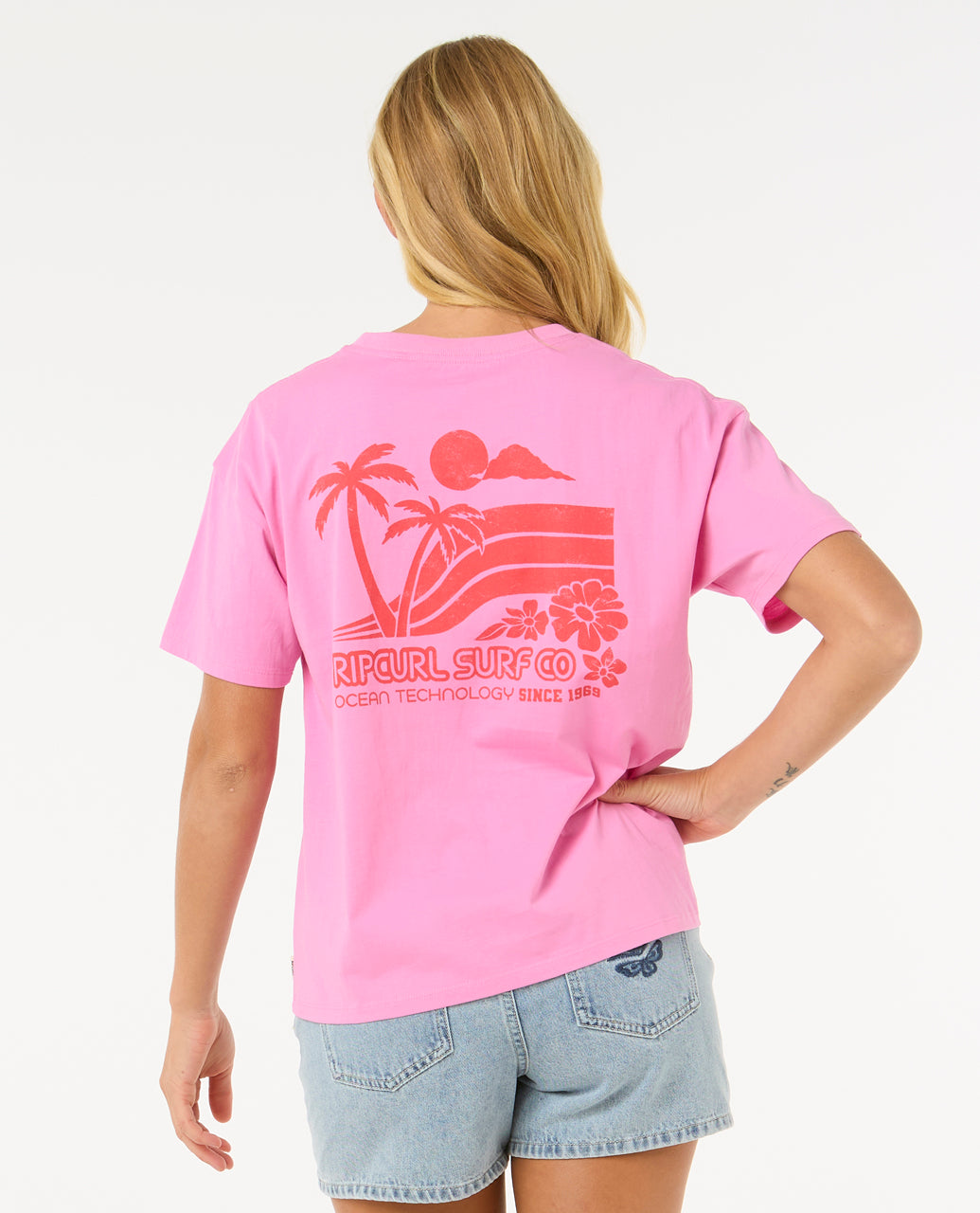 OCEAN TECH RELAXED TEE - pink
