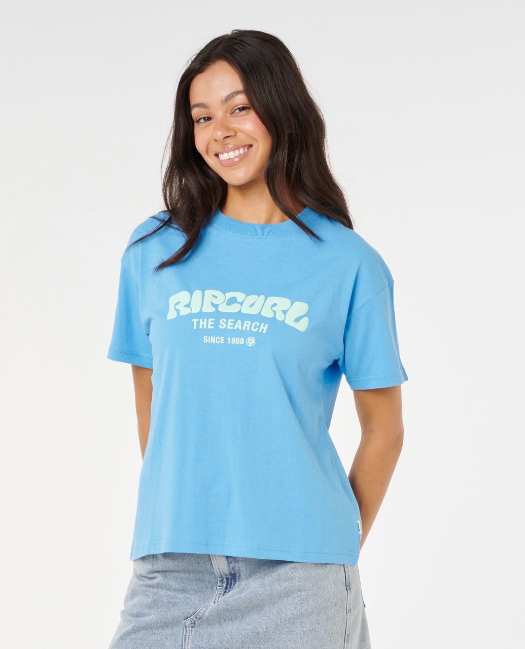 SURF PUFF RELAXED TEE - azure blue
