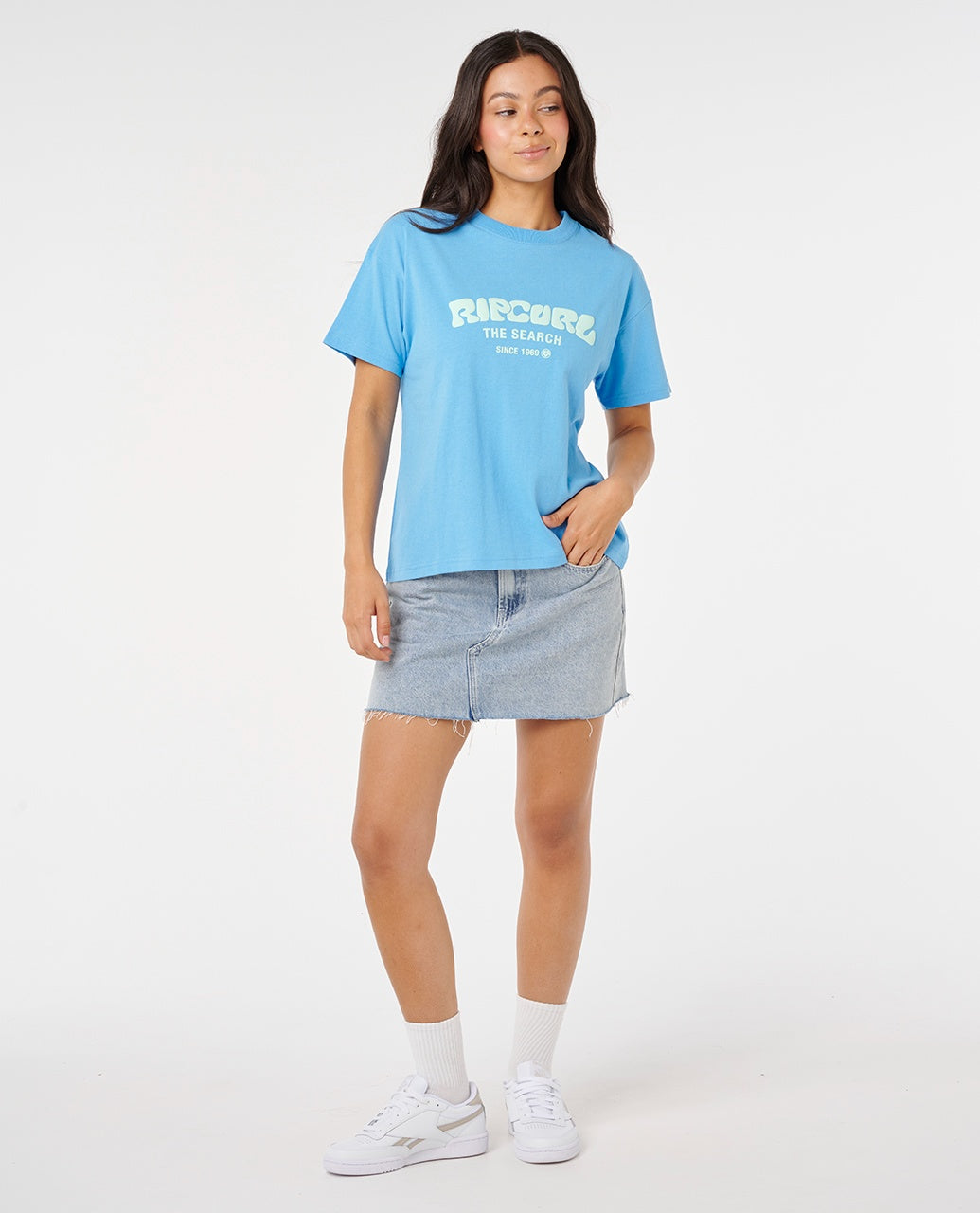 SURF PUFF RELAXED TEE - azure blue