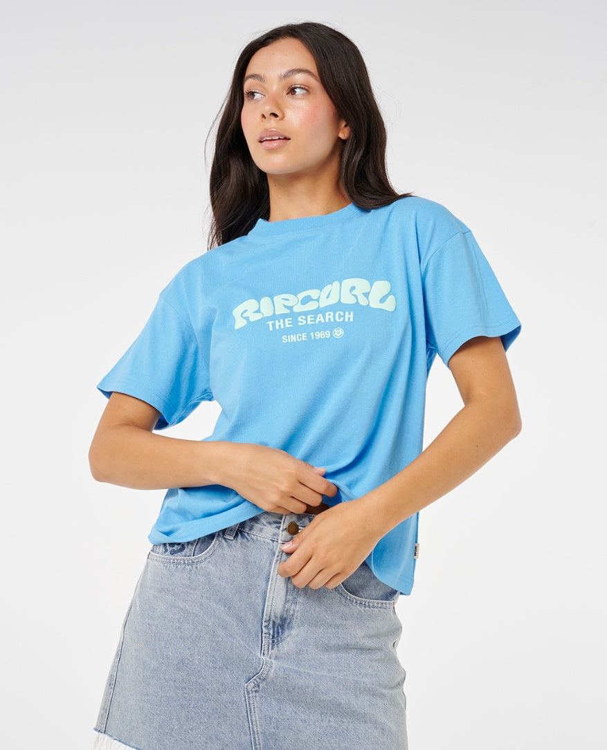 SURF PUFF RELAXED TEE - azure blue