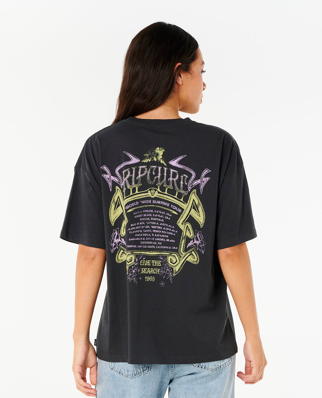 TOUR HERITAGE TEE - washed black