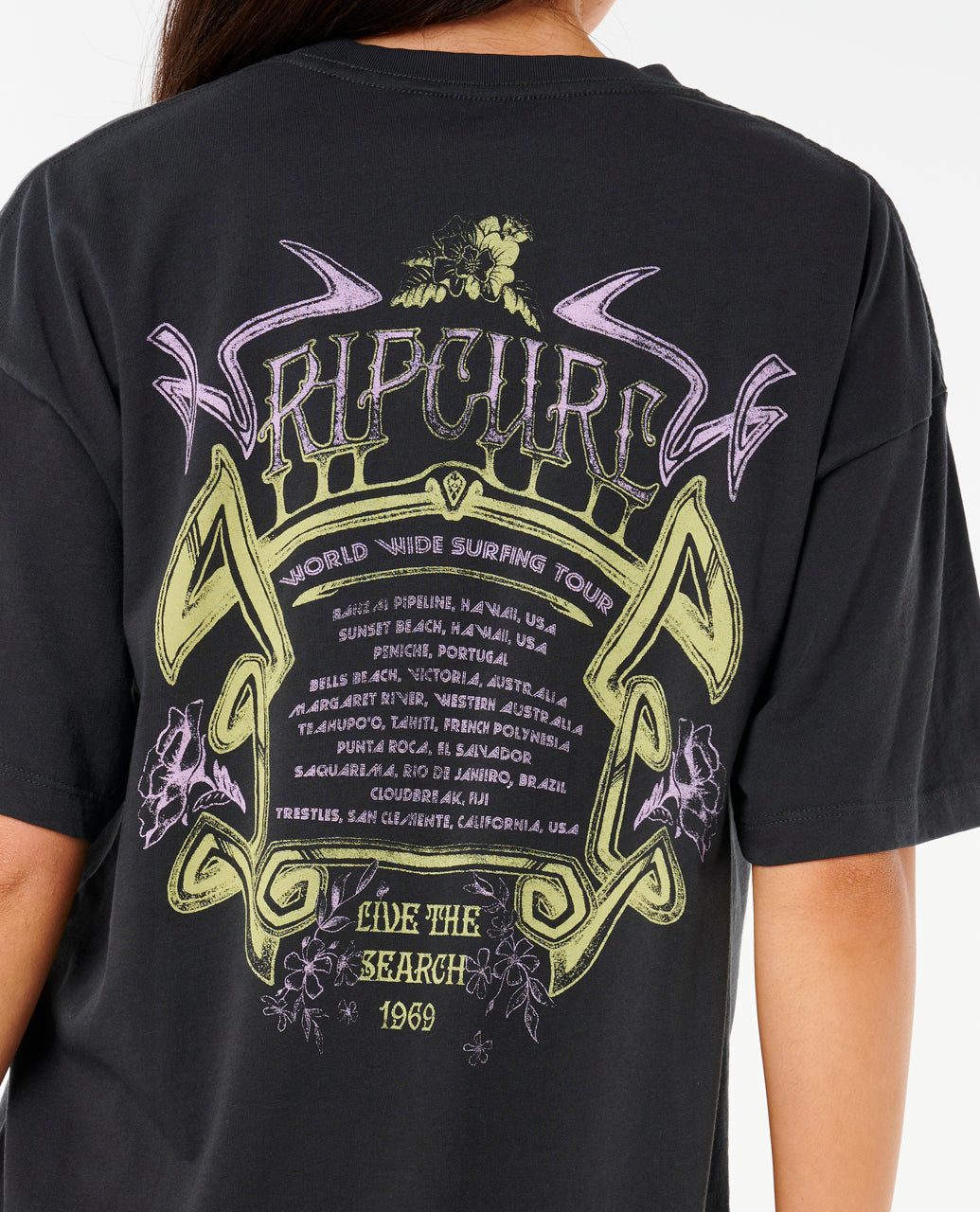 TOUR HERITAGE TEE - washed black