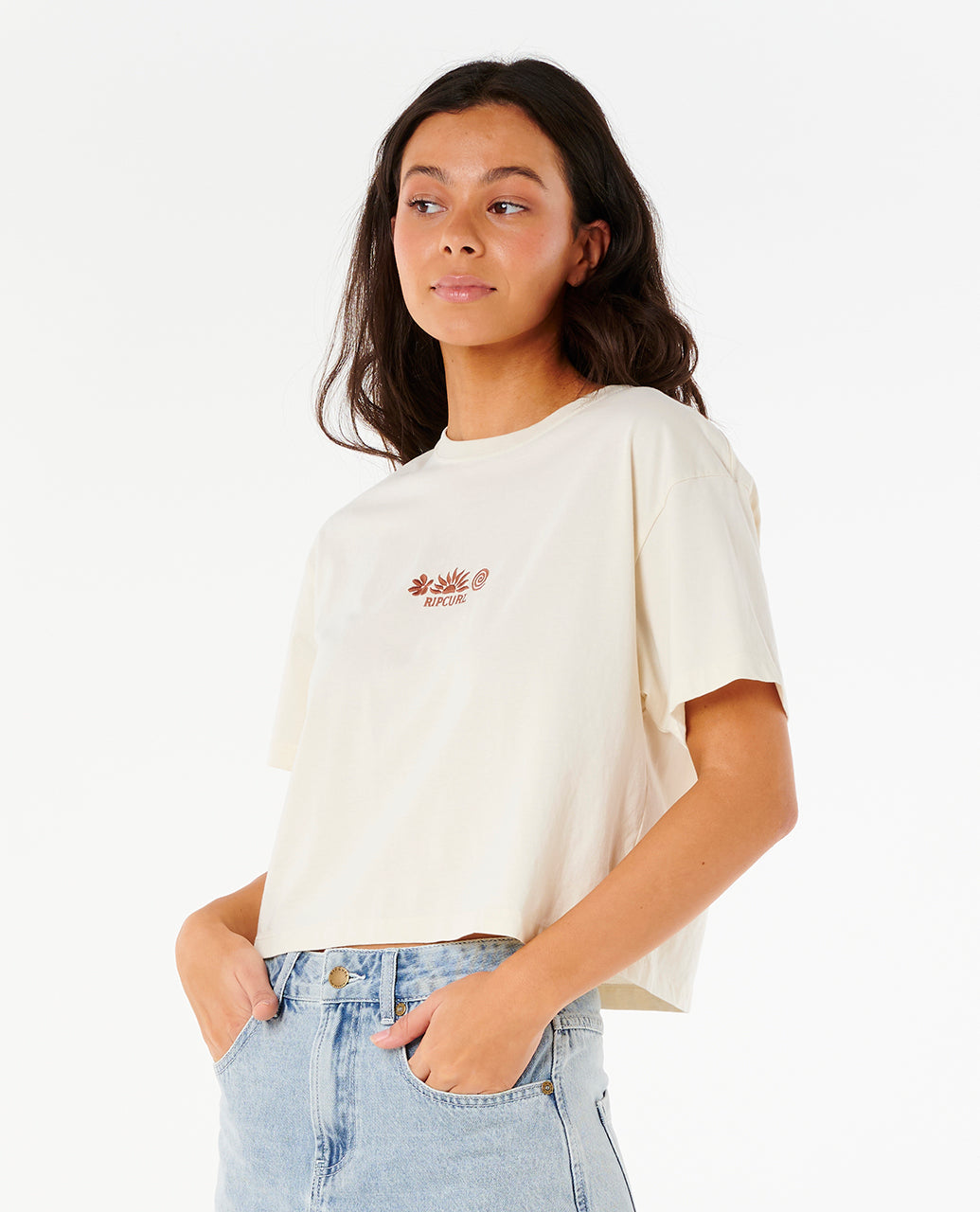 TOKENS CROP TEE - bone