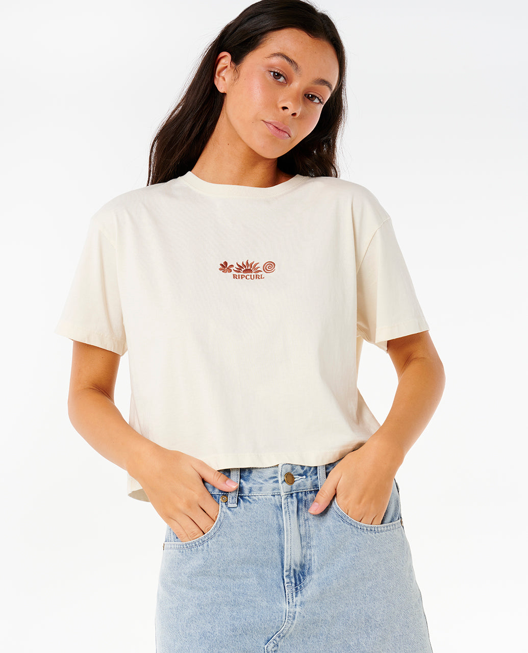 TOKENS CROP TEE - bone