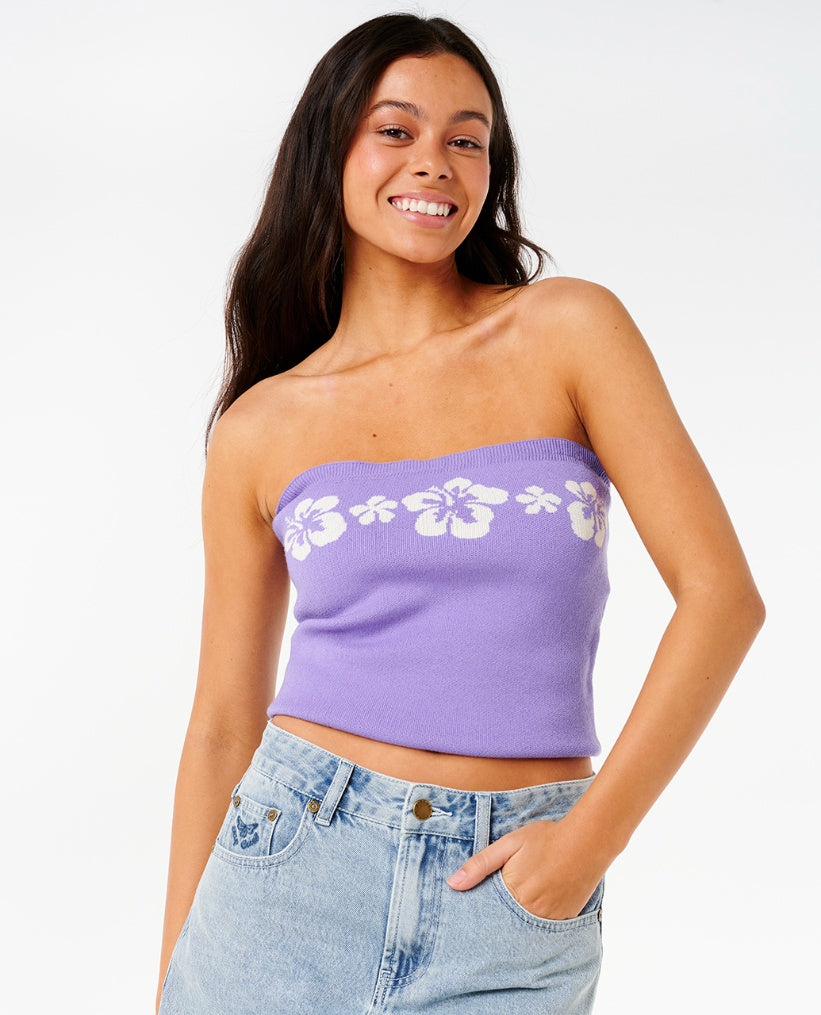 CALA NIGHTS HIBISCUS BANDEAU - purple