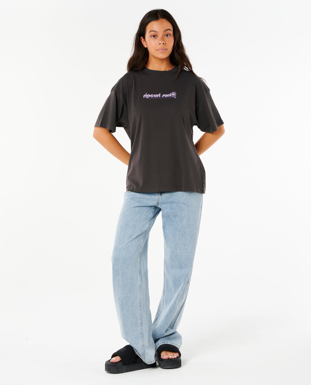NEON ISLES HERITAGE TEE - washed black