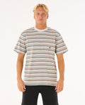 SEARCH STRIPE TEE - iced grey
