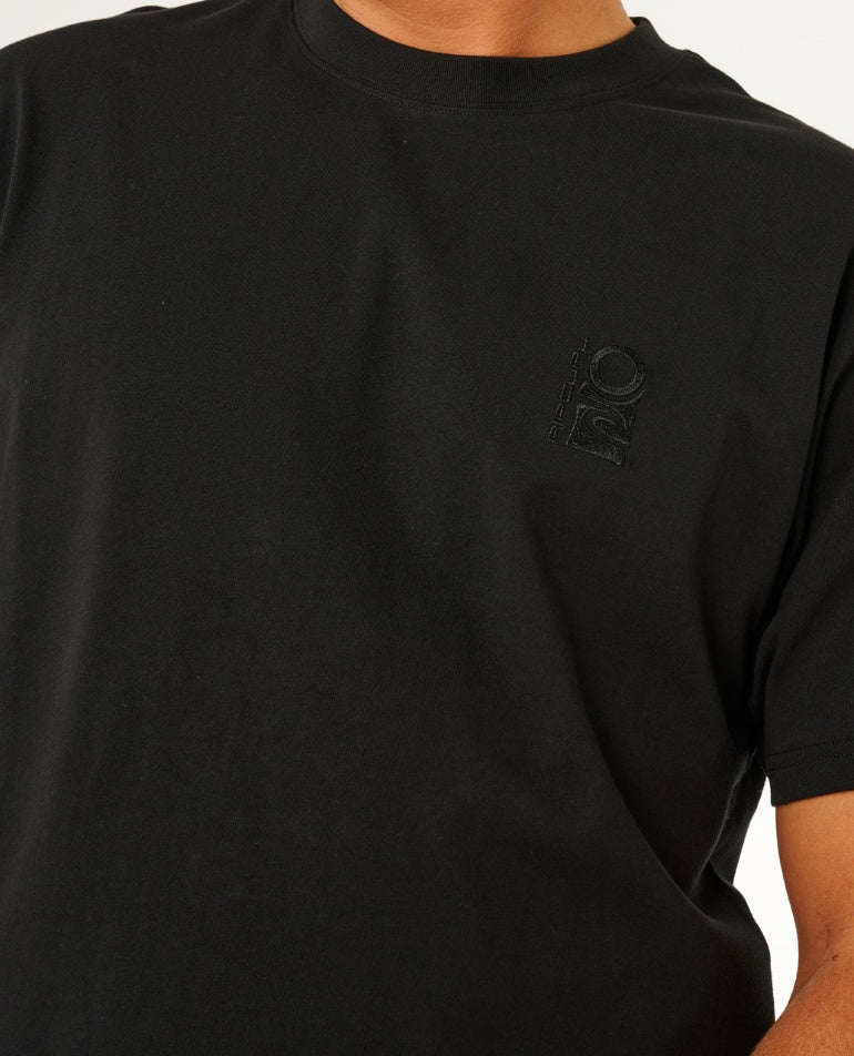 SEARCH EMBROIDERY TEE - black