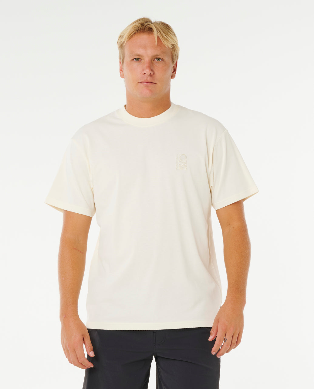 SEARCH EMBROIDERY TEE - bone