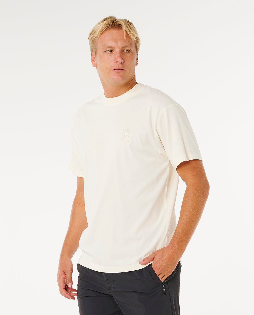 SEARCH EMBROIDERY TEE - bone