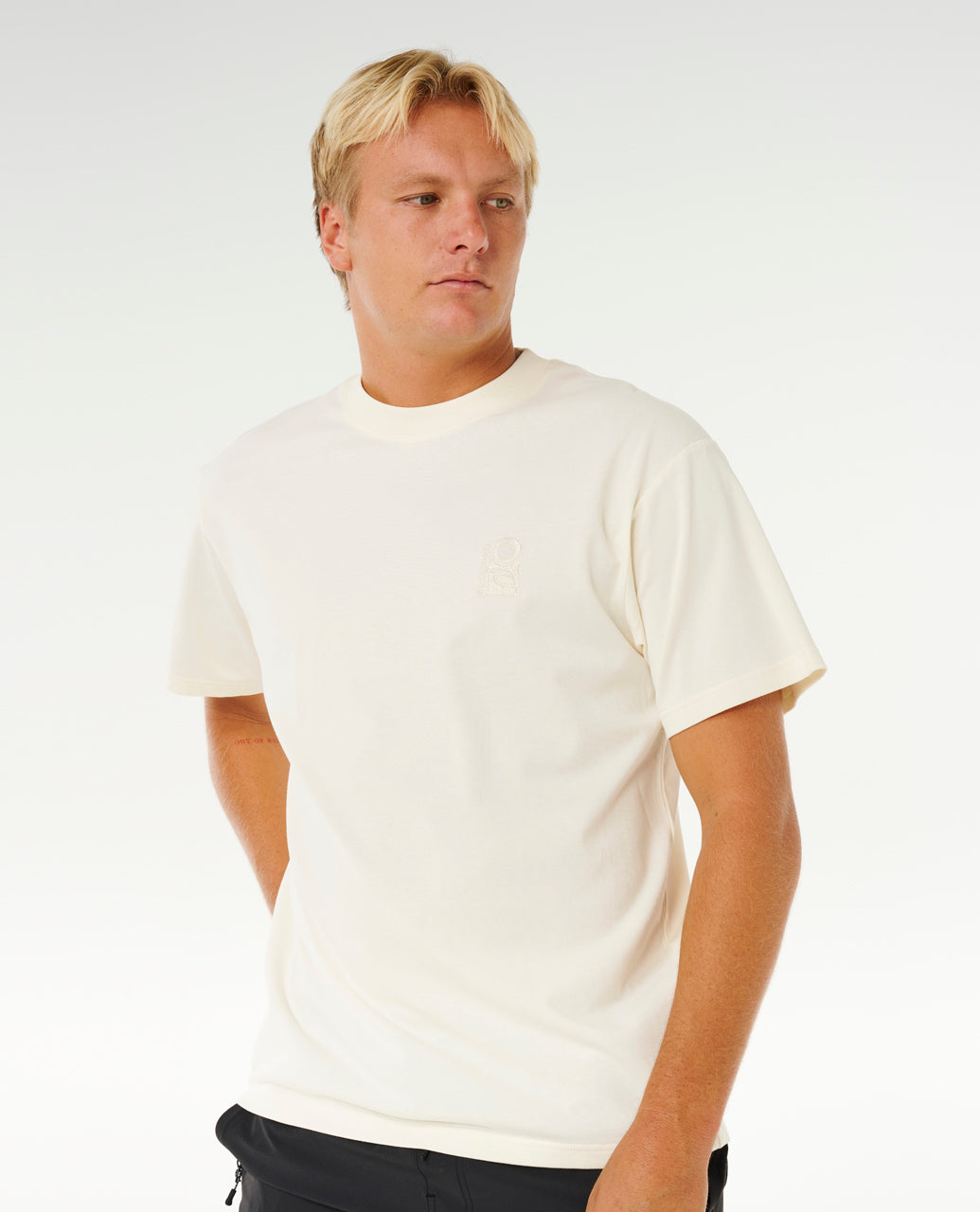 SEARCH EMBROIDERY TEE - bone