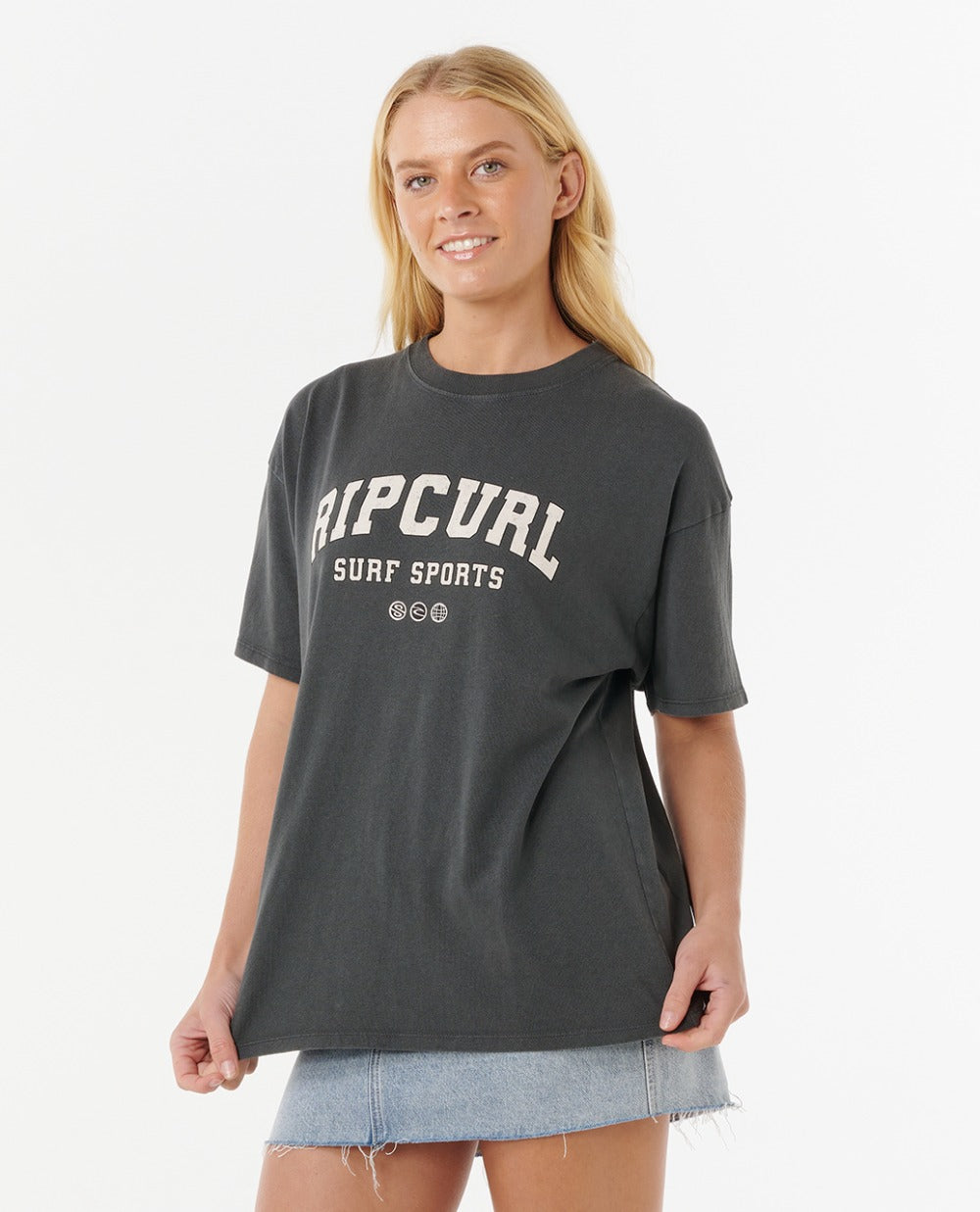 VARSITY SPORTS HERITAGE TEE - washed black