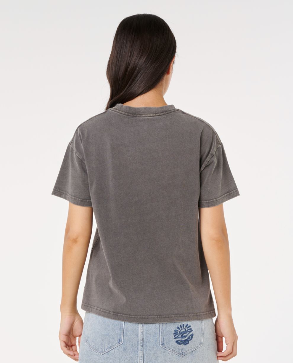 VARSITY RELAXED DEST T - washed black
