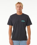QUEST OVAL BURST TEE - washed black