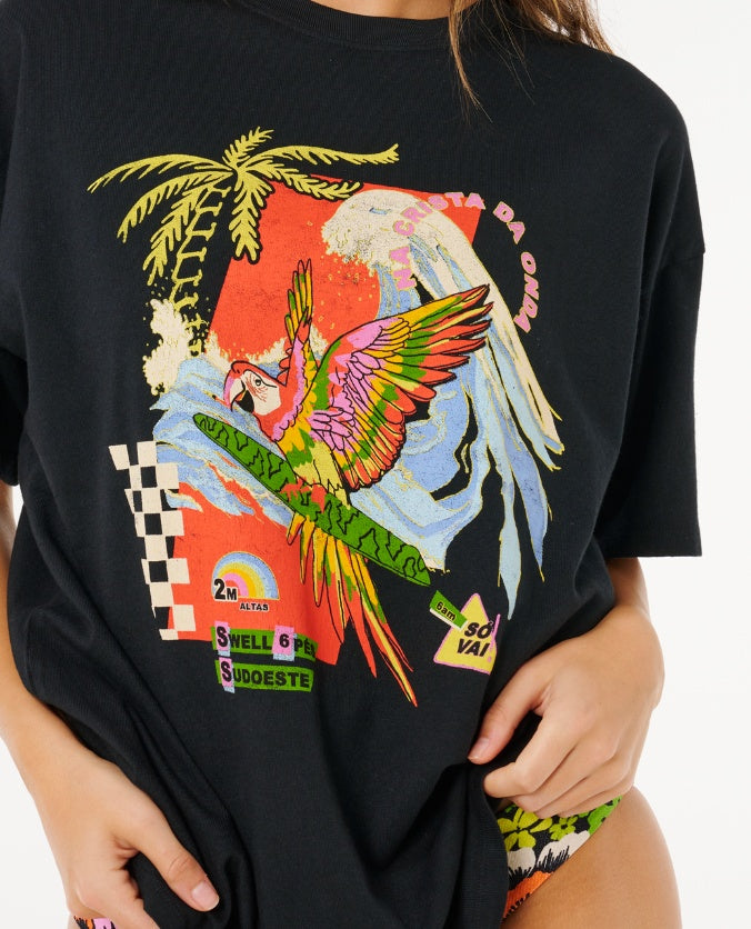 WAVE CREST HERITAGE TEE - black