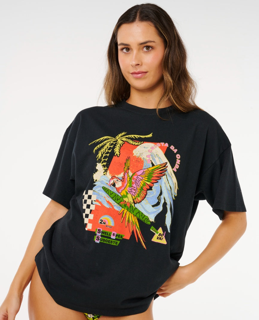 WAVE CREST HERITAGE TEE - black