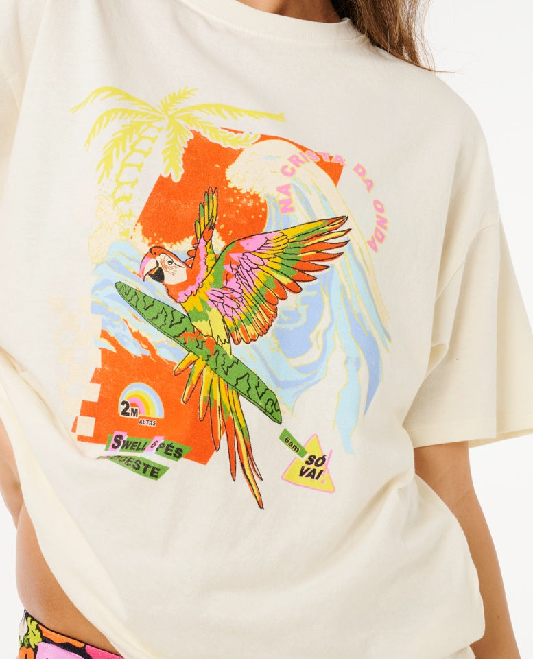 WAVE CREST HERITAGE TEE - vanilla