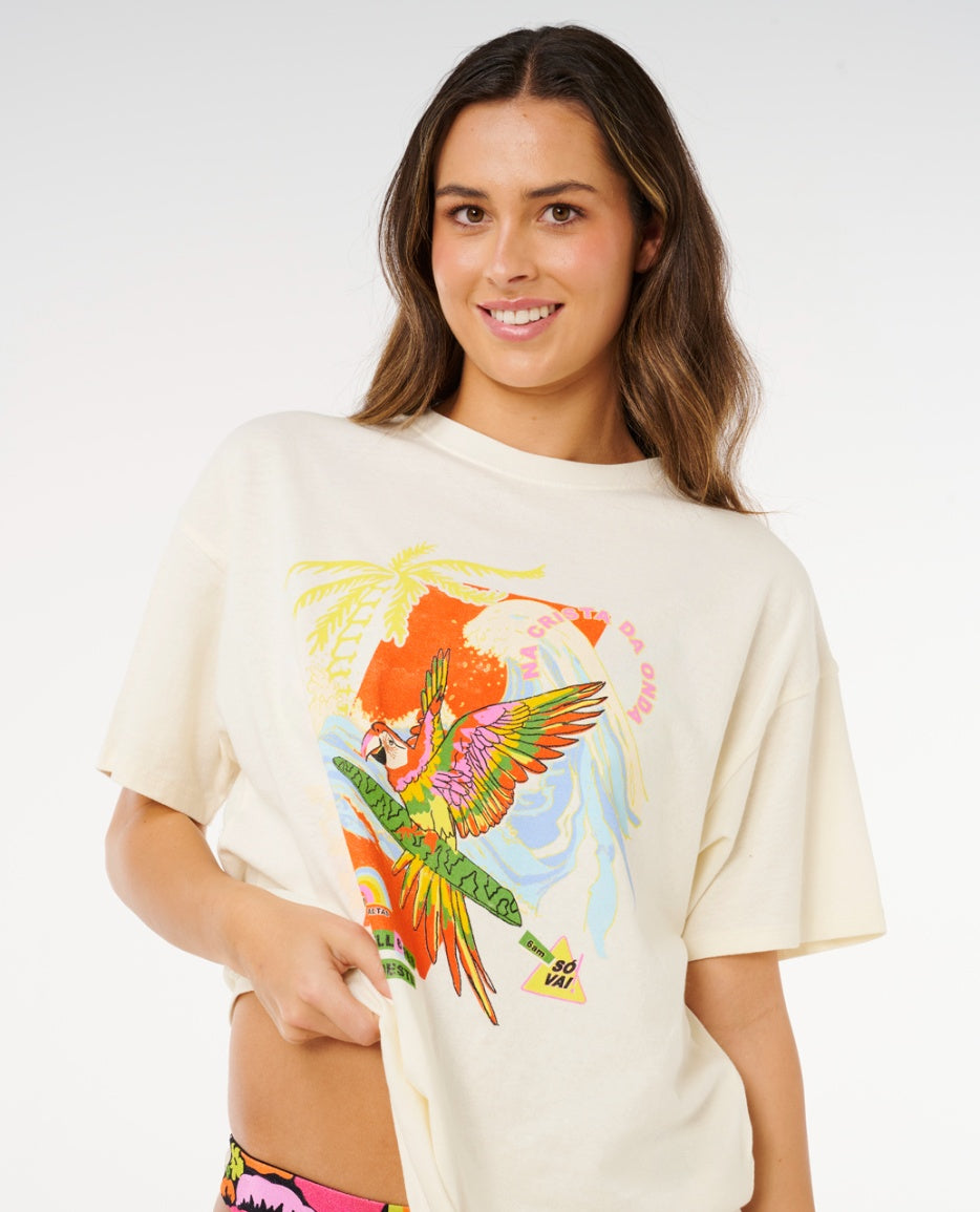 WAVE CREST HERITAGE TEE - vanilla