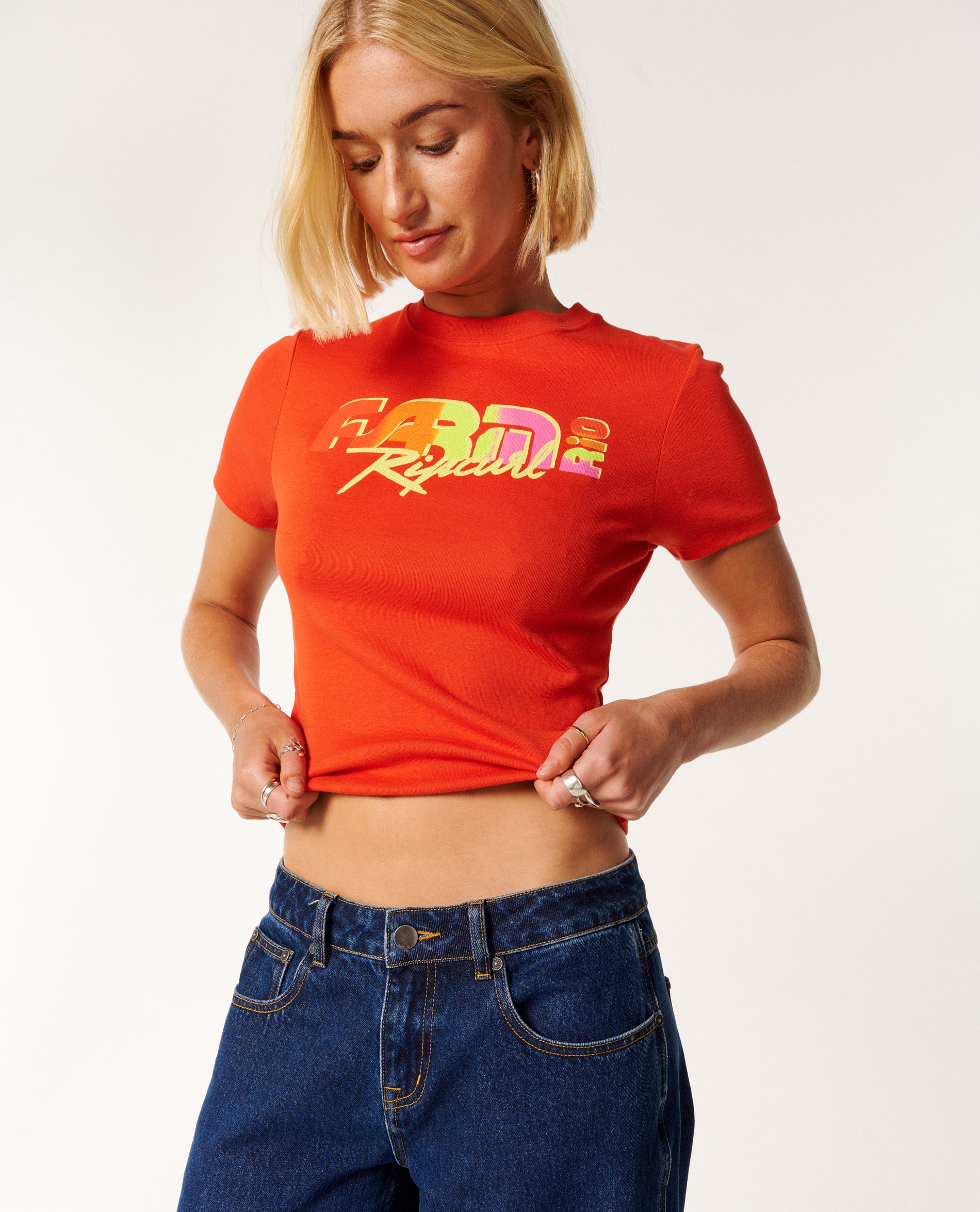 CARIOCA FITTED TEE - red orange