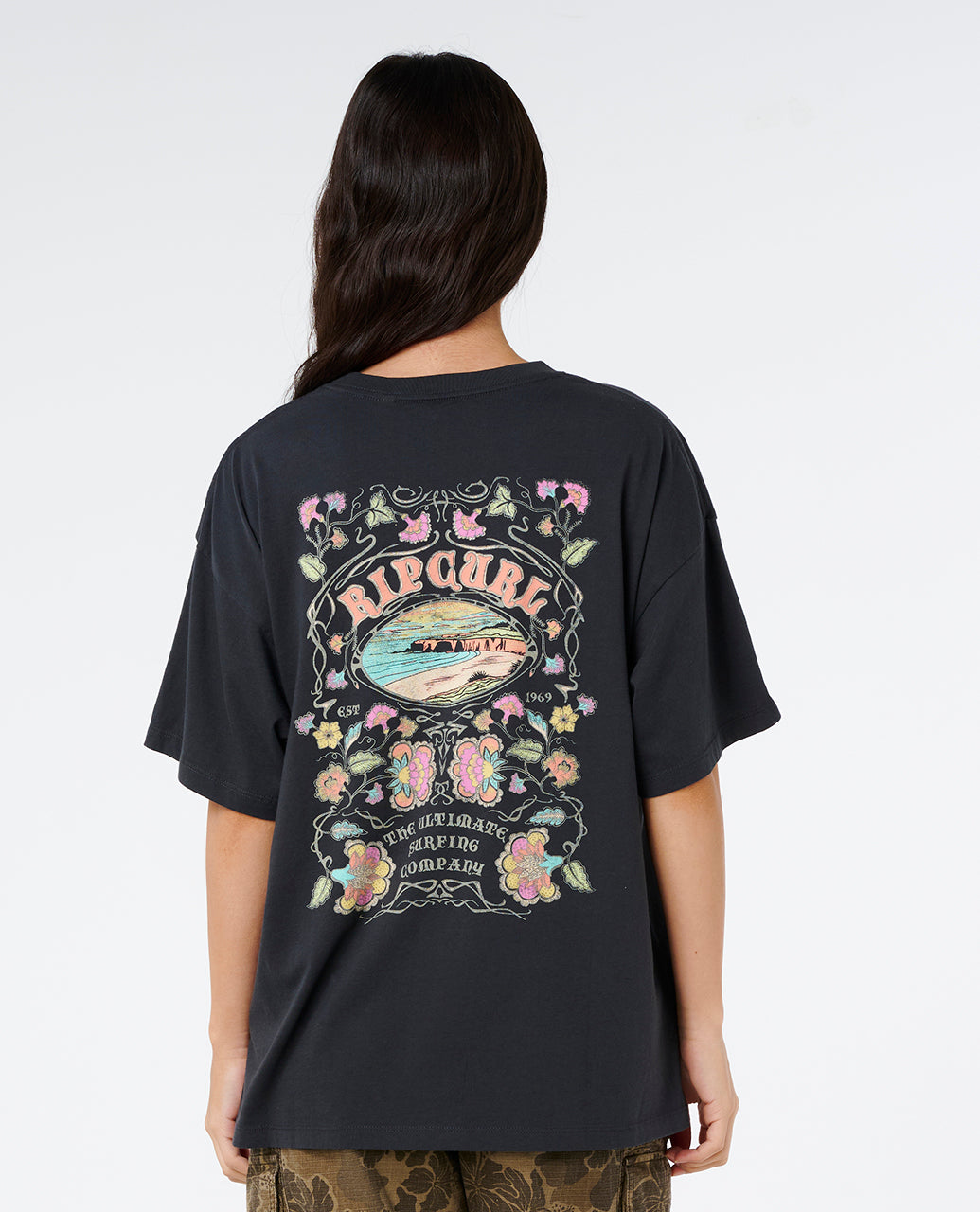 HALF MOON BAY HERTGE TEE - washed black