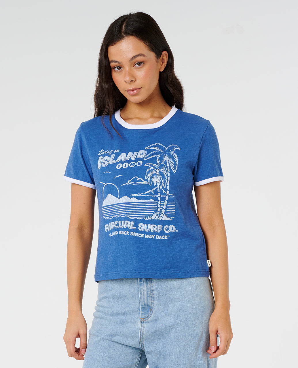 ISLAND TIME SLUB TEE - vintage navy