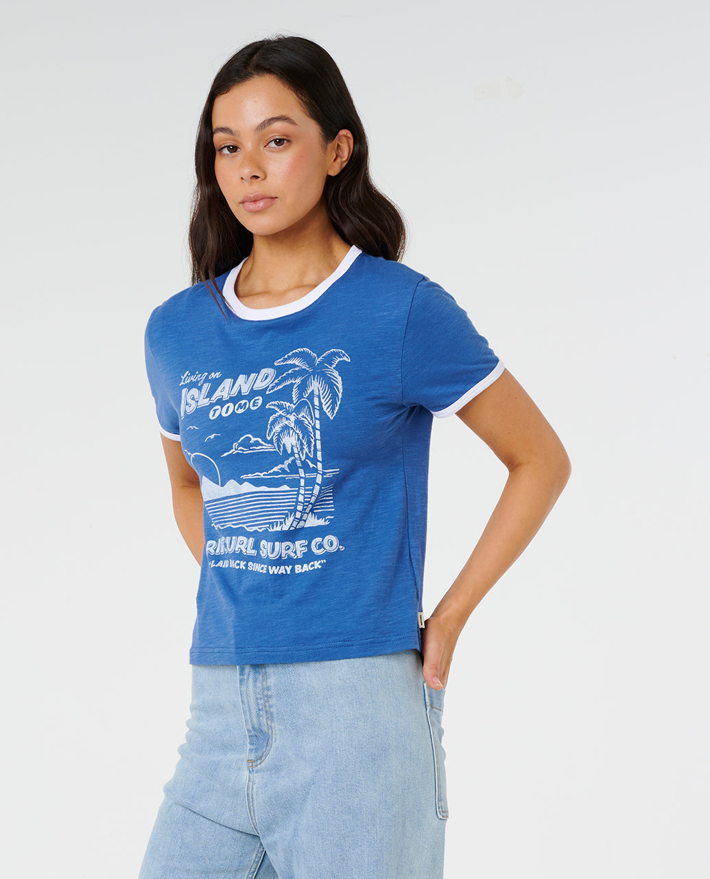 ISLAND TIME SLUB TEE - vintage navy