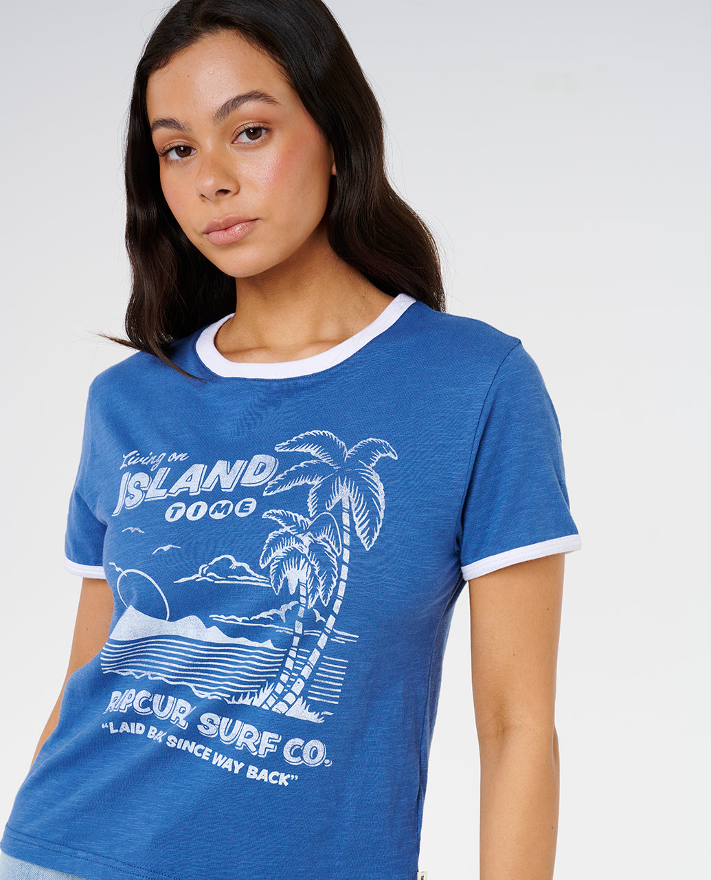 ISLAND TIME SLUB TEE - vintage navy