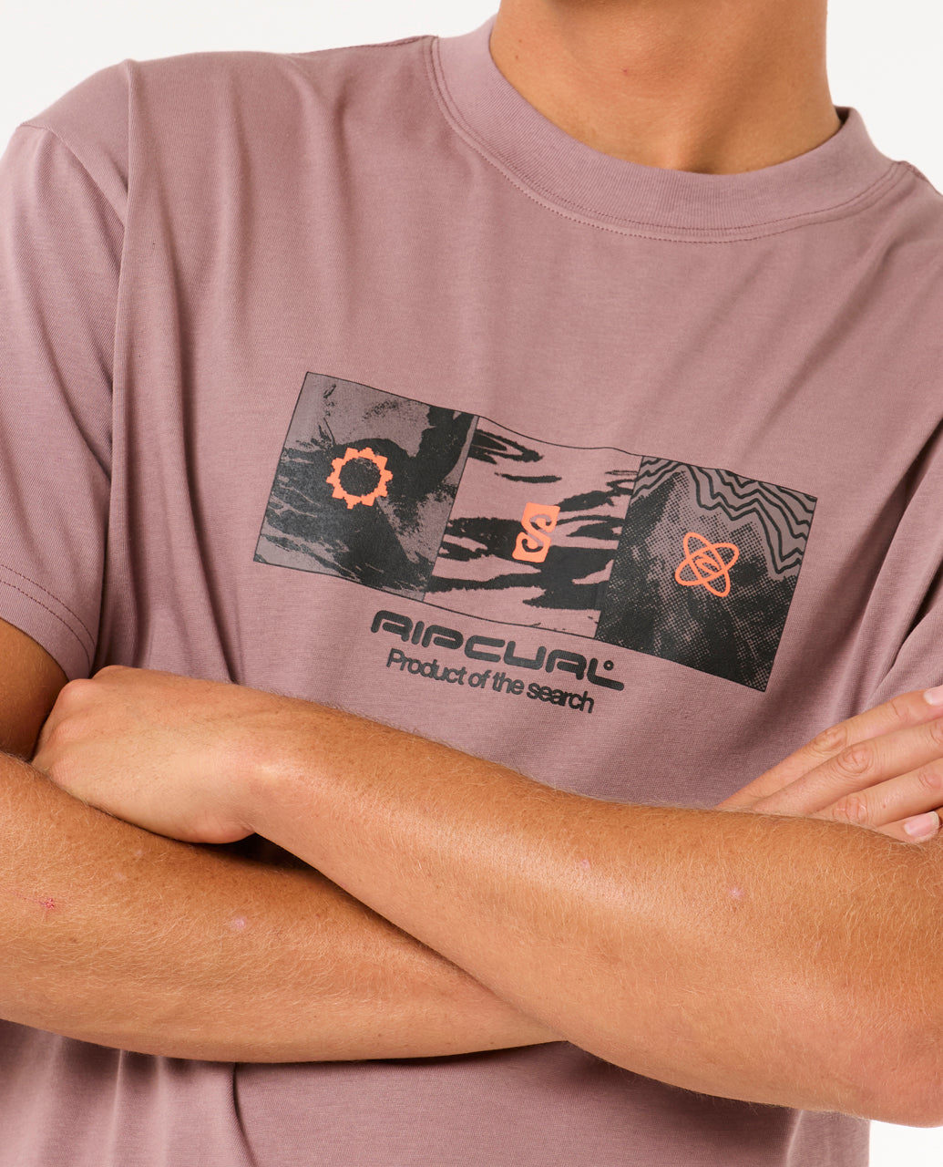 SEARCH GRID TEE - twilight mauve